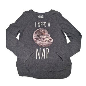 Star Wars Baby Yoda Shirt Girls Hi Low Long Sleeve Medium Need A Nap‎ Grogu